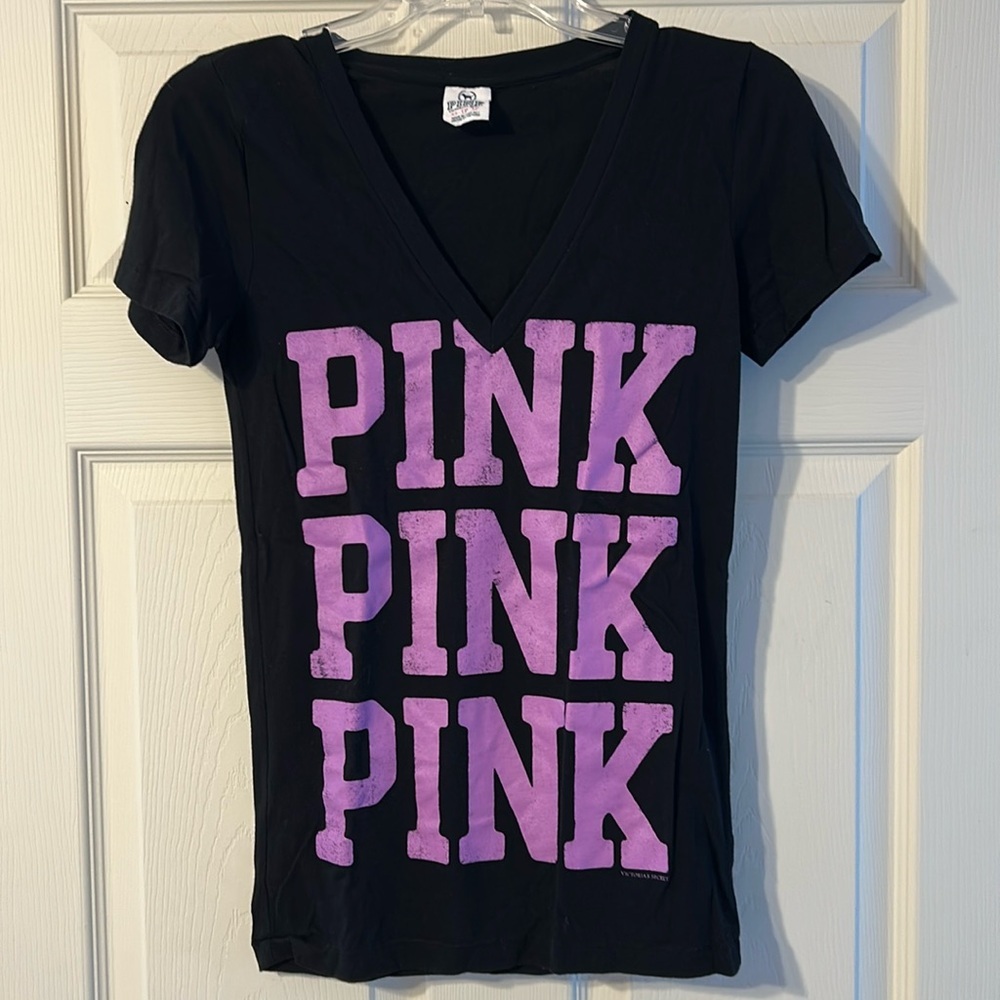 PINK Victoria’s Secret Black Short Sleeve Tee XS